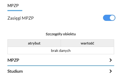 Zrzut ekranu z Obliview - narzędzie MPZP
