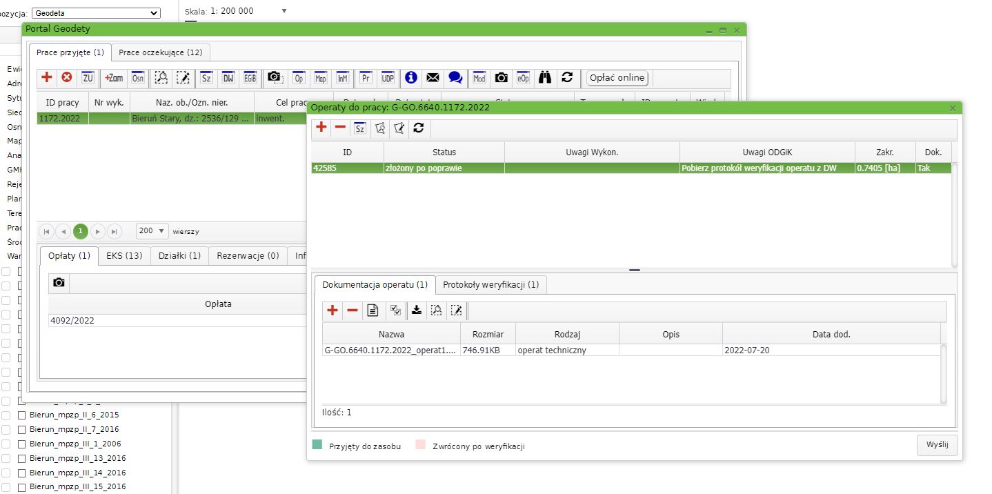 zdjęcie z portalu geodety - wysłany operat zdjęcie z portalu geodety - wysłany operat